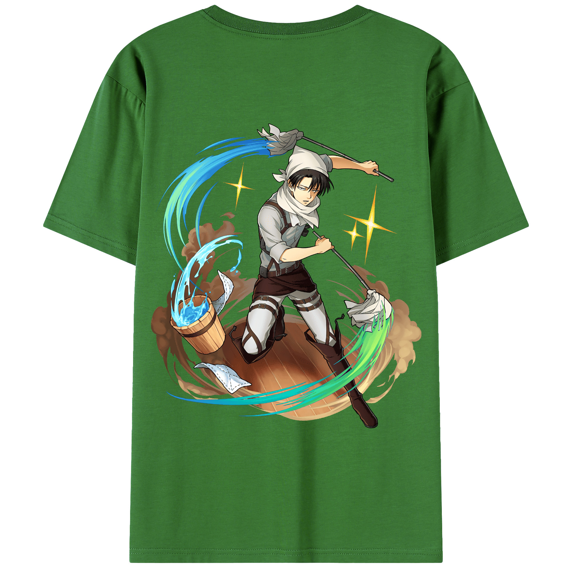 （画像用） 進撃の巨人 リヴァイ·アッカーマン Attack on Titan Levi Ackerman レディース半袖Tシャツ(バックプリント)